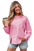 Lace Bow Applique Exposed Seam Pullover Sweatshirt