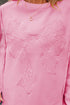 Lace Bow Applique Exposed Seam Pullover Sweatshirt