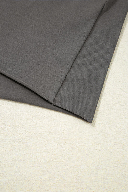 Lace Bow Detail Raw Edge Cotton Blend Tee