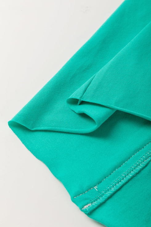 Lace Bow Detail Raw Edge Cotton Blend Tee