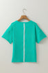 Lace Bow Detail Raw Edge Cotton Blend Tee
