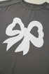 Lace Bow Detail Raw Edge Cotton Blend Tee