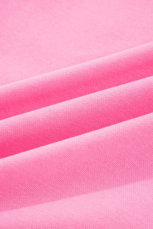 Lace Bow Embroidered Side Slit Dolman Sweatshirt