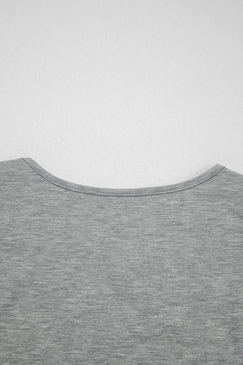 Lace Cap Sleeve Criss Cross V Neck Casual Knit Top