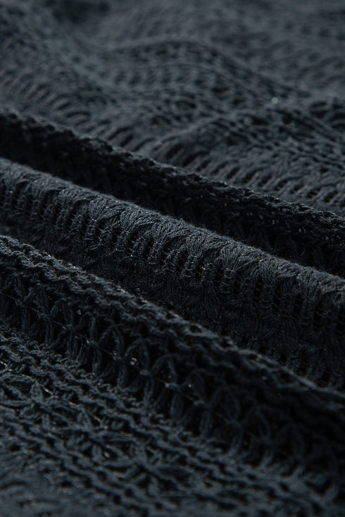 Lace Crochet Collared Tunic Oversized Shirt