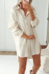 Lace Crochet Collared Tunic Oversized Shirt