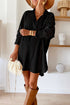 Lace Crochet Collared Tunic Oversized Shirt