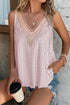 Lace Crochet Splicing V Neck Loose Fit Tank Top
