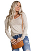 Lace Crochet V Neck Long Sleeve Top