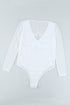 Lace Cut-Out Deep V Neck Bodysuit