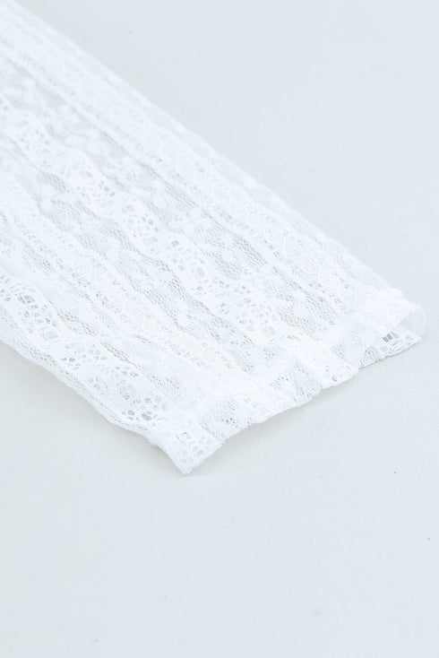 Lace Cut-Out Deep V Neck Bodysuit