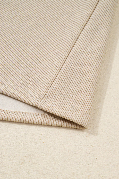 Lace Drawstring Hooded Pullover Textured Corduroy High Waist Pant Sets