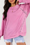 Lace Inset Detail Raglan Sleeve Casual Pullover Sweatshirt Top