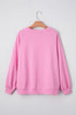 Lace Inset Detail Raglan Sleeve Casual Pullover Sweatshirt Top