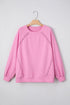 Lace Inset Detail Raglan Sleeve Casual Pullover Sweatshirt Top