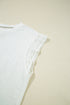 Lace Patchwork Cap Sleeve Round Neck Detail Tee