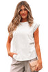 Lace Patchwork Cap Sleeve Round Neck Detail Tee