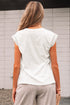Lace Patchwork Cap Sleeve Round Neck Detail Tee