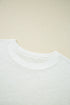Lace Patchwork Cap Sleeve Round Neck Detail Tee