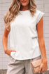Lace Patchwork Cap Sleeve Round Neck Detail Tee