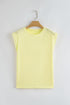 Lace Patchwork Cap Sleeve Round Neck Detail Tee