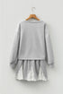 Lace Patchwork Drop Shoulder Drawstring Two Piece Dresses