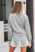 Lace Patchwork Drop Shoulder Drawstring Two Piece Dresses