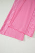 Lace Patchwork Half Sleeve Wide Leg Matching Pant Set