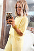 Lace Patchwork Half Sleeve Wide Leg Matching Pant Set