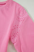Lace Patchwork Half Sleeve Wide Leg Matching Pant Set