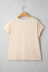 Lace Patchwork Short Sleeve Round Neck Plus Size Top