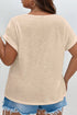 Lace Patchwork Short Sleeve Round Neck Plus Size Top