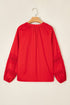 Lace Patchwork V Neck Button Front Shirt