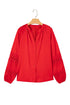 Lace Patchwork V Neck Button Front Shirt