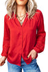 Lace Patchwork V Neck Button Front Shirt