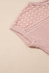 Lace Patchwork Waffle Short Sleeve Top