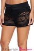 Lace Shorts Attached Swim Bottom