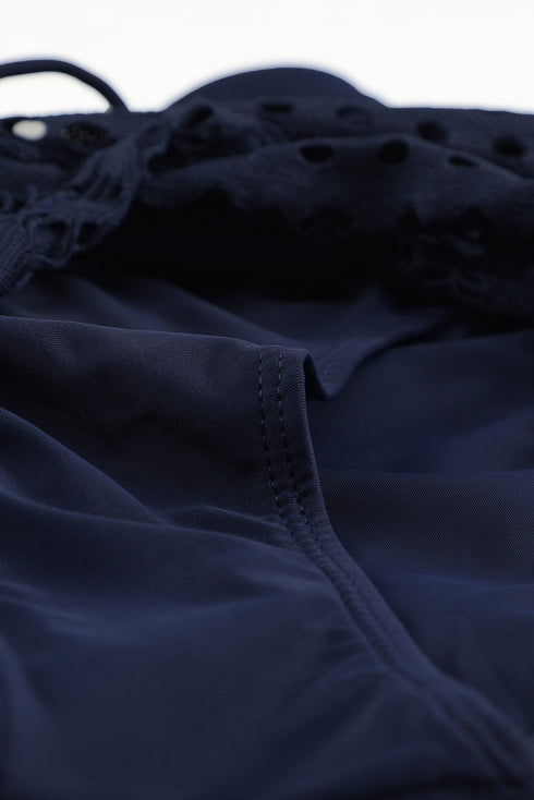 Lace Shorts Attached Swim Bottom