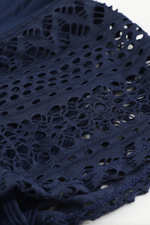 Lace Shorts Attached Swim Bottom