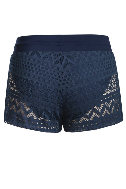 Lace Shorts Attached Swim Bottom