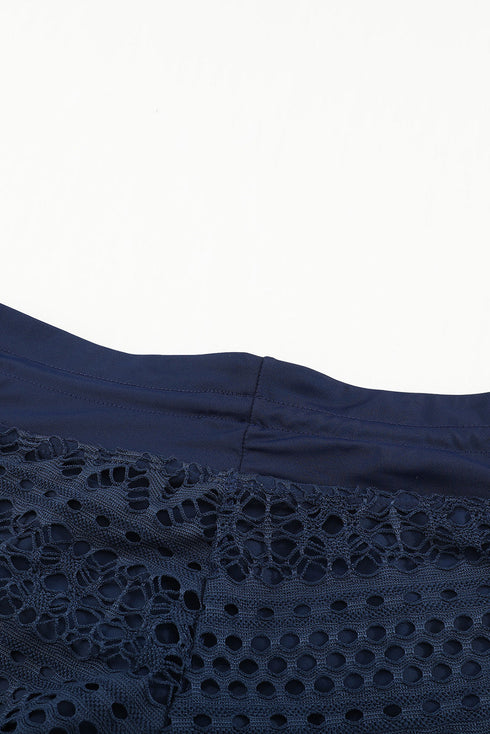 Lace Shorts Attached Swim Bottom