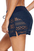 Lace Shorts Attached Swim Bottom