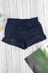 Lace Shorts Attached Swim Bottom