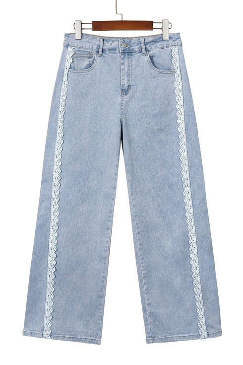 Lace Side Stripe Full Length Regular Fit Jeans