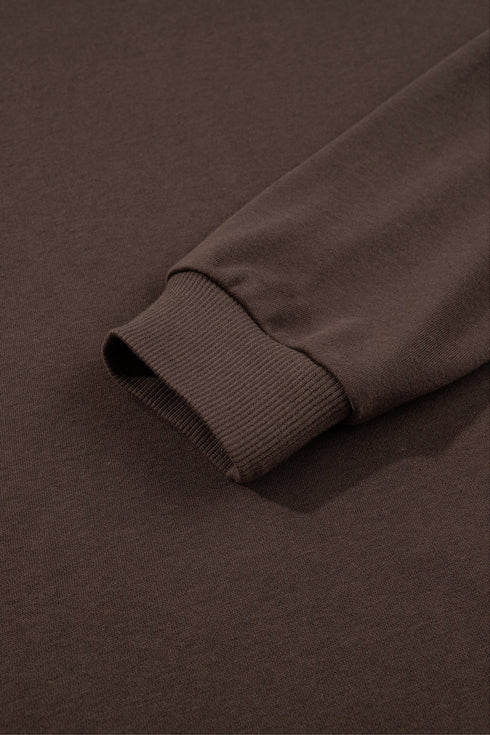 Lace Spliced Hem High Neck Pullover Sweatshirt