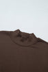 Lace Spliced Hem High Neck Pullover Sweatshirt