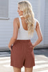 Lace Splicing Drawstring Elastic Waist Loose Linen Casual Shorts
