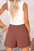 Lace Splicing Drawstring Elastic Waist Loose Linen Casual Shorts