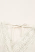 Lace Splicing V Neck Short Sleeve Blouse