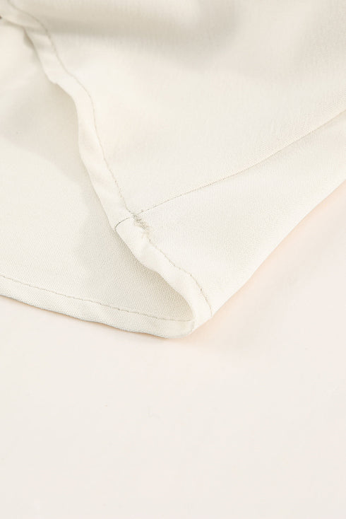 Lace Splicing V Neck Short Sleeve Blouse